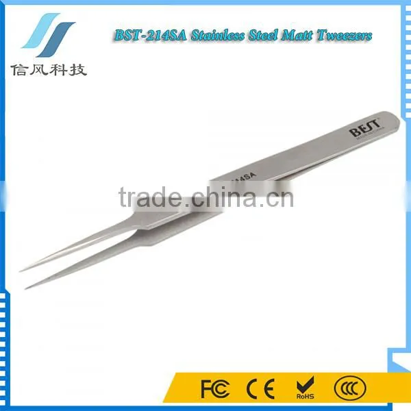 BST-214SA Stainless Steel Highly Precise Pro Tool Tweezers Matt Tweezers photo-3