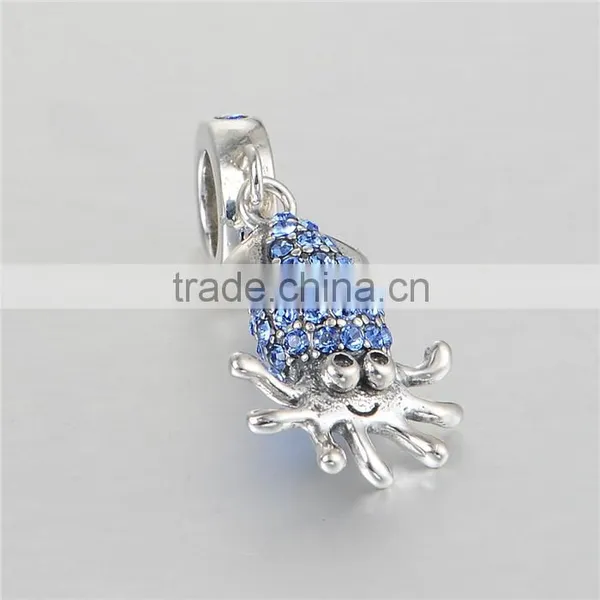 2016 Fashion Inkfish Sea Animal Pendants With Blue Rhinestones photo-5