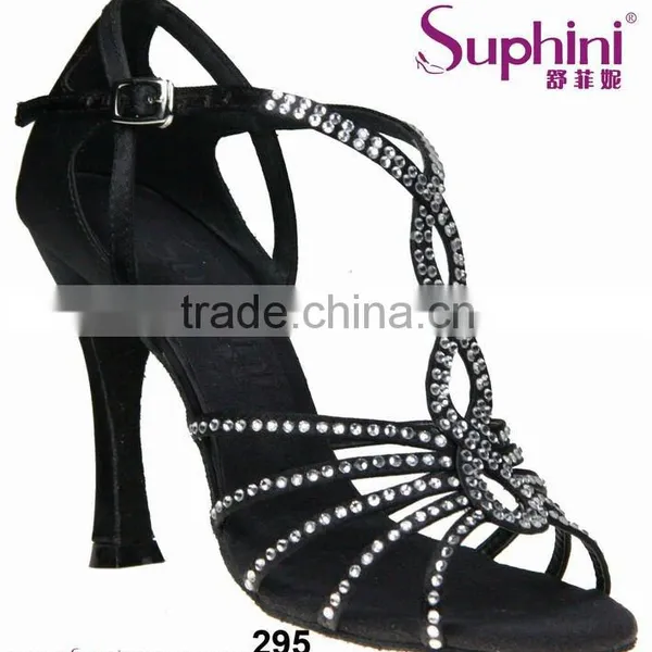 Crystal Latin Shoes Black Latin Dance Shoes