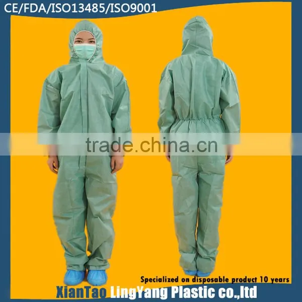 Waterproof Disposable Yellow/White/Blue Coverall With Hood photo-4