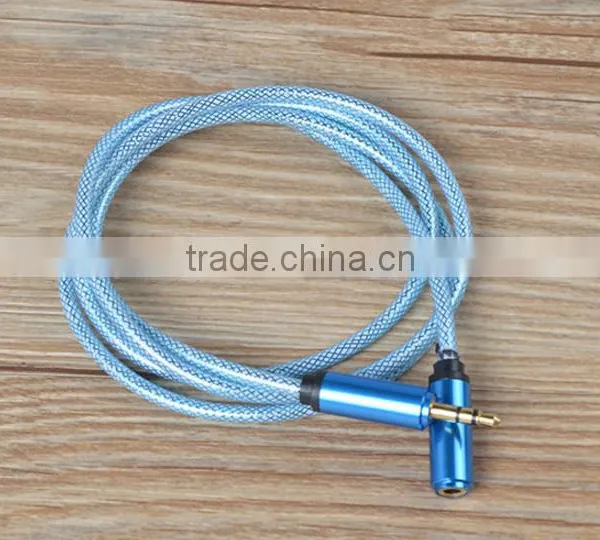 China Supplier FIsh Net Pattern 3.5mm Male to Female Stereo Audio Cable photo-3