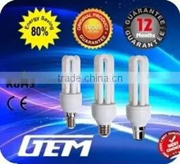 Hangzhou Factory CE ROHS 2U 2700K 7W CFL Bulbs With E14/E27 Lamp Base photo-2