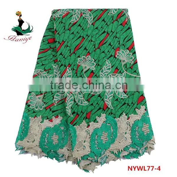 Haniye Wax With Lace Fabric Super Wax Print Fabrics With Guipure Embroidery Lace photo-3