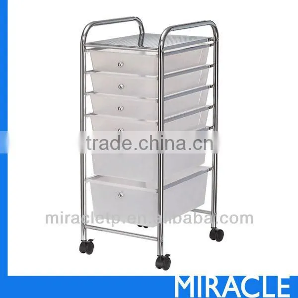 6 -PP White Plastic Storage Drawer Organizer