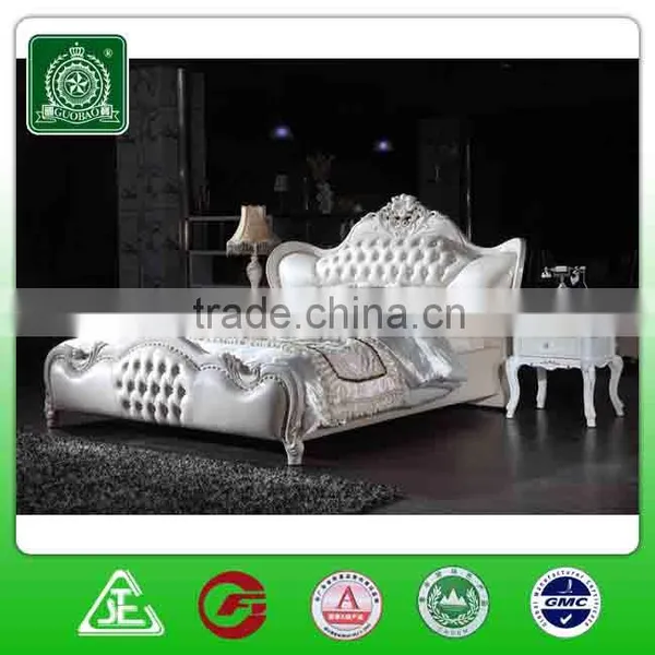 G8803 Wholesale High Quality Solid Wood Leather Bed/luxury Italian Genuine Leather Bed photo-4