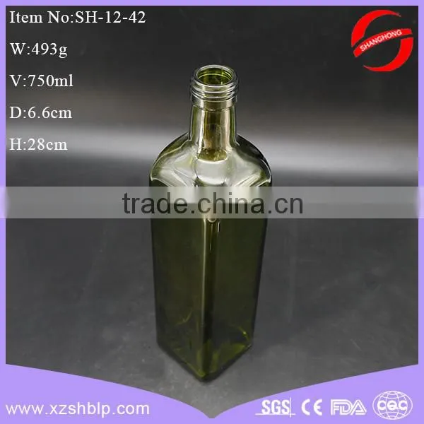 750ml Dark Green Extra Virgin Olive Oil Glass Bottle Wholesale