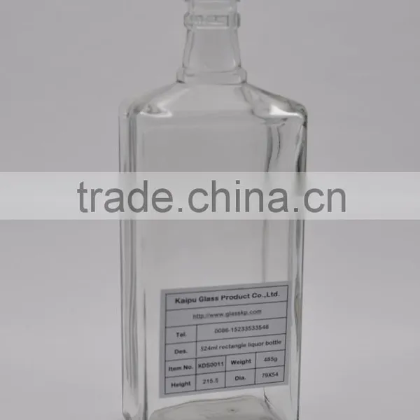 KDS0011 524ml Retangle Liquor Bottle
