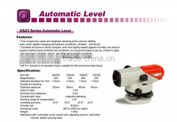 DSZ3 Series Automatic Level