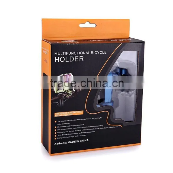 360 Degree Rotation 2 In1 Universal Motorcycle Bike Mount Holder For Mobile Phones And LED Flashlight photo-6