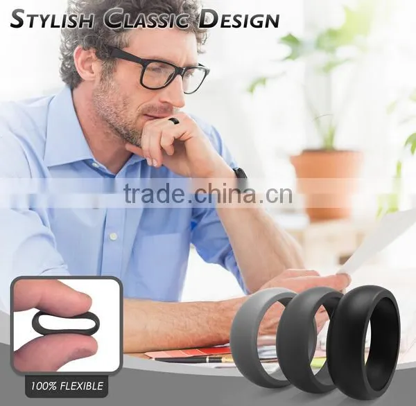100% Premium Silicone Wedding Band,High Performance Men's Silicone Wedding Ring photo-5
