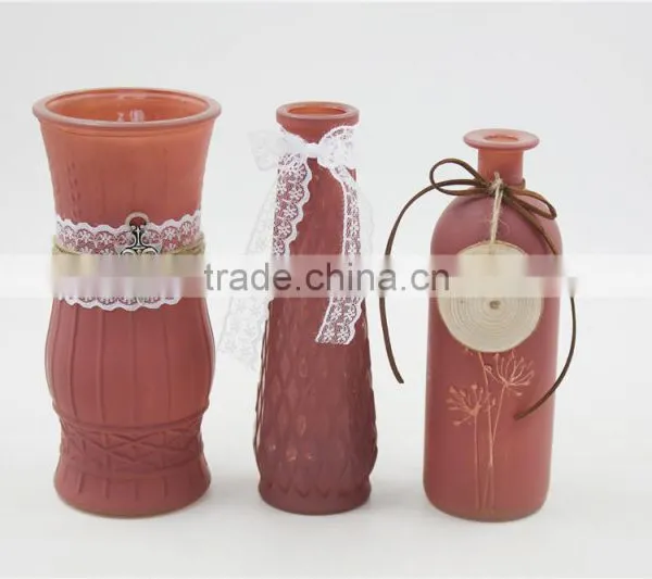 Flower Embossing Glass Vase photo-2