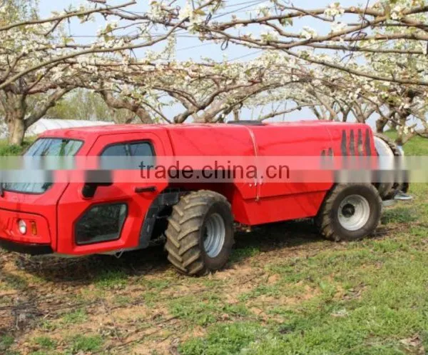 Four Wheel Self Propelled Garden Orchard High Press Boom Air Blast Sprayer Vehicle 1000L Tank With Cabin and Air Conditioner photo-2