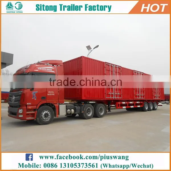 High Quality Plate Van Trailer 3 Axles Cargo Transport Enclosed Trailers for Sale photo-5