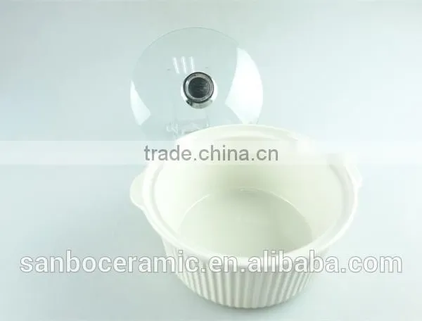 Small Cheap Ceramic Pots/ Soup Tureen Pot With Glass Lid & Handles Ceramic Stoneware photo-3