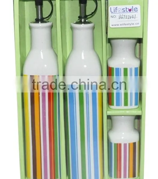 4PCS Ceramic Christmas OIL,SALT &PEPPER SET WITH DECAL photo-2