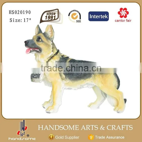 13.5 Inch Resin Realistic Animal Home Decoration Welcome Dog Statue photo-4