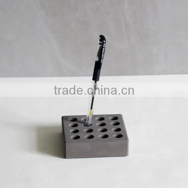 Office Organizer Concrete Pencil Cup Cement Hole Pen Holder photo-3