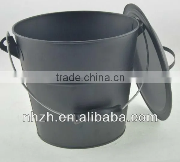 Household Metal Matte Black Coal Buckets photo-5