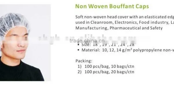 Disposable Bouffant Head Cap/ Hair Covers 24" photo-2