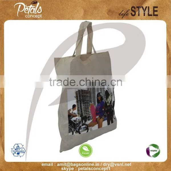 150 GSM Natural Cotton Bag With Cotton Handle photo-2
