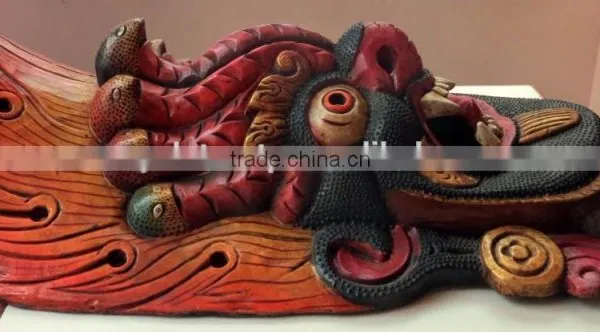 Hand Crafted Wooden Mask of Demon Wall Hanging Made In Nepal photo-2