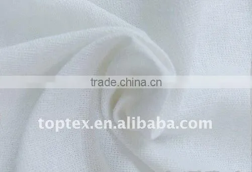 Pure White Linen and Cotton Fabric