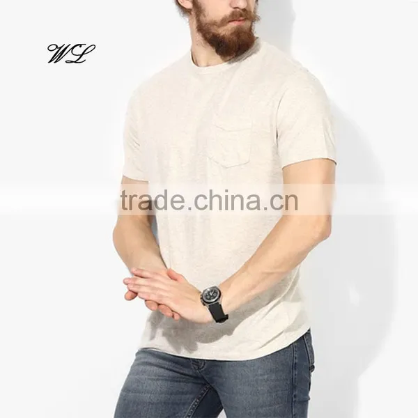 Men Fitted Blank Bulk 2017 Wholesale Knit T-shirts Stylish Plain T-shirt photo-3