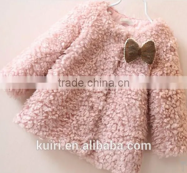 Toddlers Kids Girls Faux Lamb Fur Furry Shaggy Warm Jacket Trench Coat Outwear photo-4