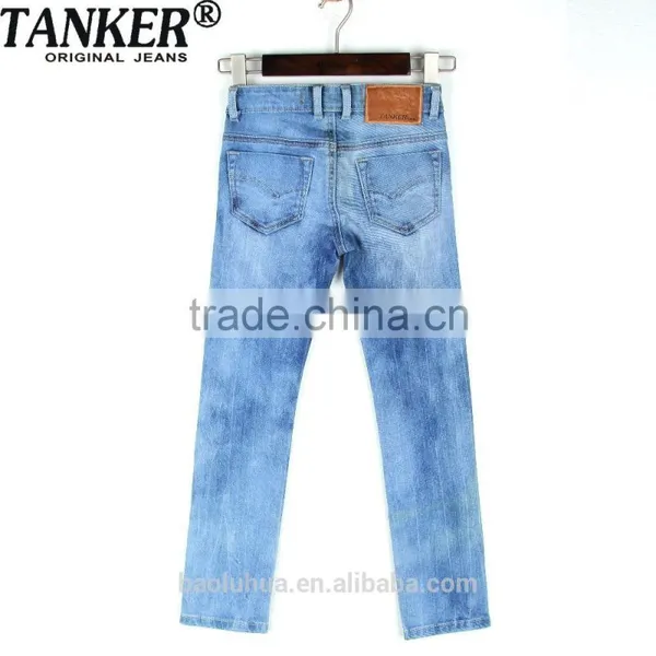 S1115K Girls Kid Children Stretchable Waistband Indigo Washed Denim Jeans photo-2