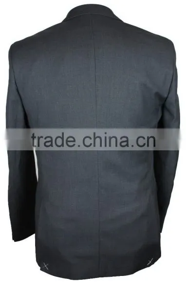 NAAMS MEN'S WOOL 2 BUTTON 2 VENT SLIM FIT SUIT JACKET FLAT FRONT PANT CHARCOAL photo-5