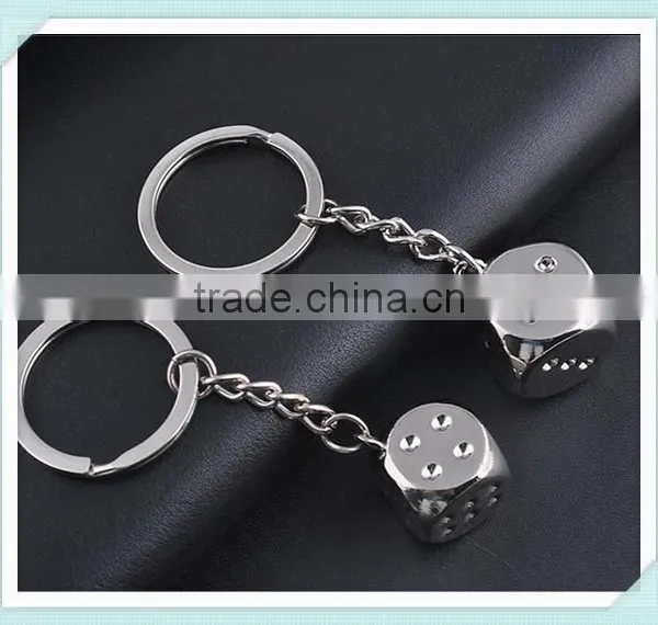 3D Dice Keychains Novelty Metal Keyrings Gifts photo-3