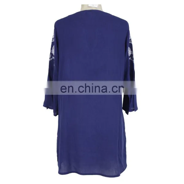 Women Apparel Crinkle Viscose Embroidery Tunic photo-2