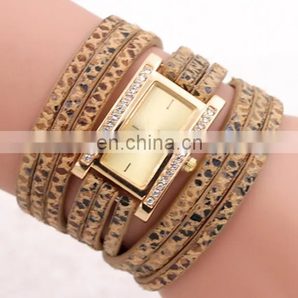 Fashion Printed Leather Bracelet Watch Golden Quartz Watch Leather Bracelets Women Leather Bracelet Watch Gifts for Her photo-4