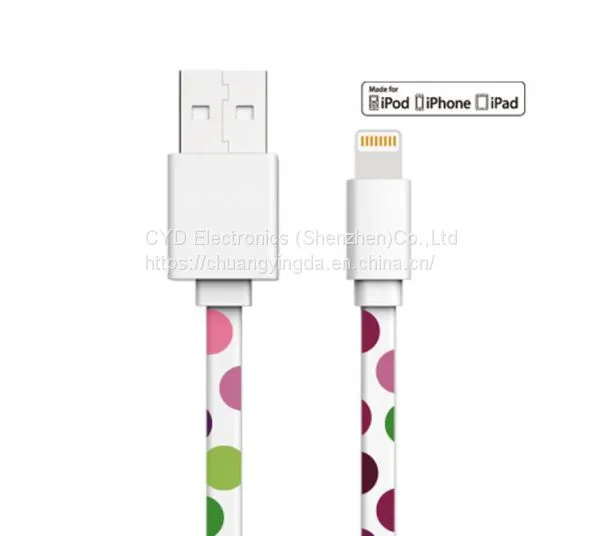 1M Color Printed Design MFi Sync Lightning Cable
