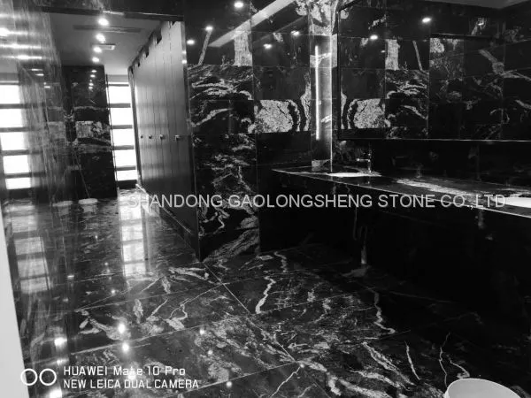 Royal Ballet,black Landscape Granite, Black Waves Granite,black Granite Wall Pavings,worktop,background Wall photo-5