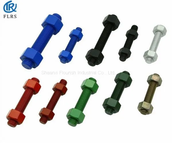 Heat Resistant Xylan Fluorocarbon Coated Bolts Continue Thread Stud Bolts With Nuts photo-2