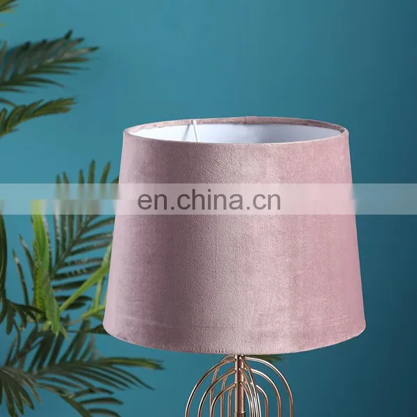 New Product Hotel Home Decor Living Room Custom Modern Nightstand Lamp With Pink Lampshade photo-3