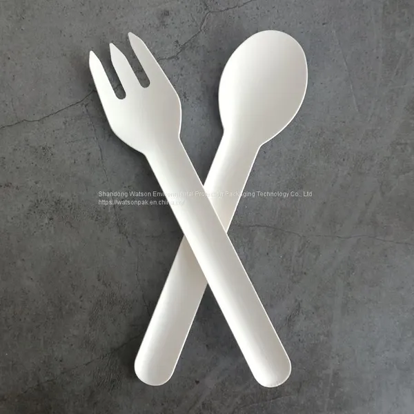 Completely Biodegradable Tableware Paper Pulp Fiber Natural Disposable Cutlery Spoon