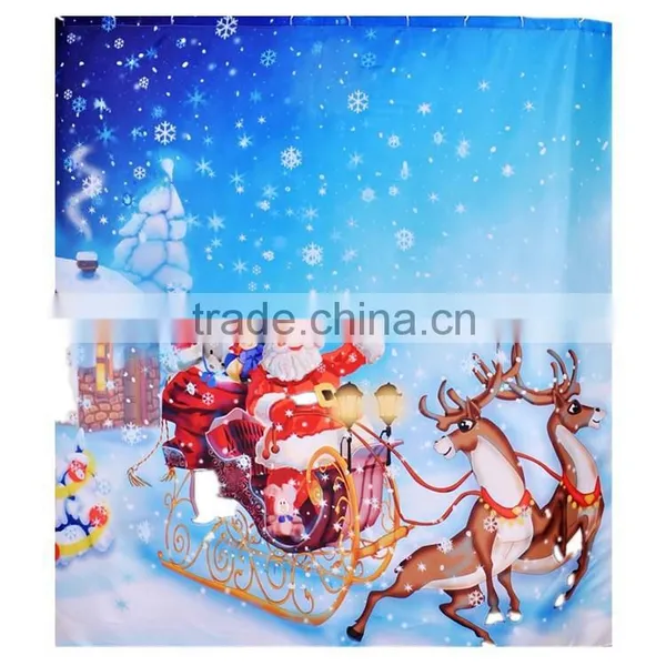 Christmas Series Design Digital Printing Shower Curtain photo-2