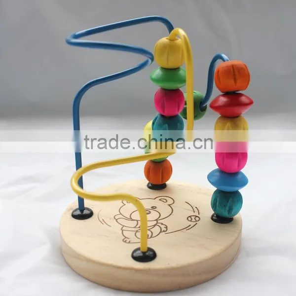 Intelligence Wood Stringing Beads Pull String Toy photo-2
