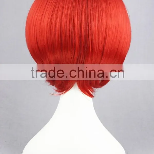 High Quality 35cm Short Straight VOCALOID-AKAITO Red Synthetic Anime Wig Cosplay Costume Hair Wig Party Wig photo-4