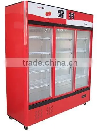 3 Glass Sliding Door Vertical Display Cooler-LC-1500 Lower Compressor