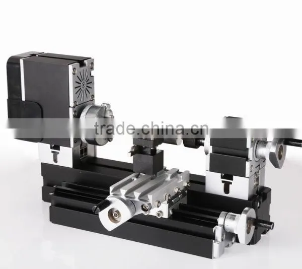 Powerful 60w Motor Electroplated Mini Metal Lathe B for DIY Model Making,soft Metal Processing photo-2