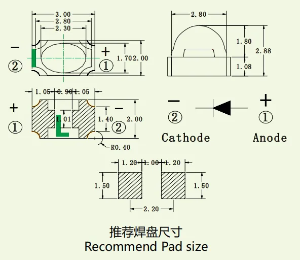 SMD 3020 Infrared (IR) Pair, IR TX&RX Diode Pair for Light Control, Linear Dimming, Newopto photo-3