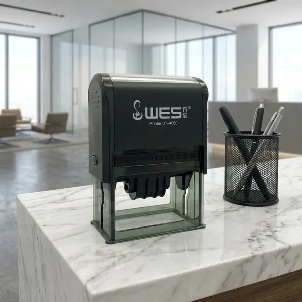 Adjustable 40x60mm Self-Inking Rectangle Calendar Stamp Custom Text Logo ISO9001 Certified Business Office Use Plastic photo-1
