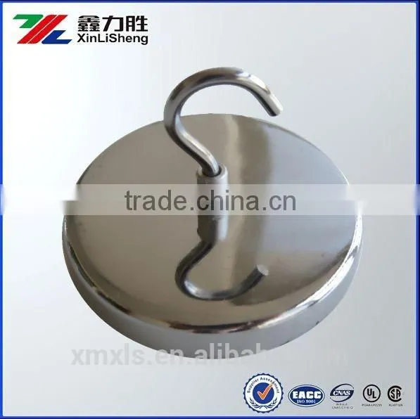 Magnetic Mount Hook,20lb Chrome Plated 1-3/8in.L