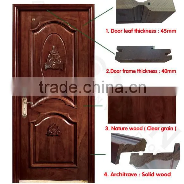 Special Flower Carving Used Solid Wood Interior Doors Design photo-3