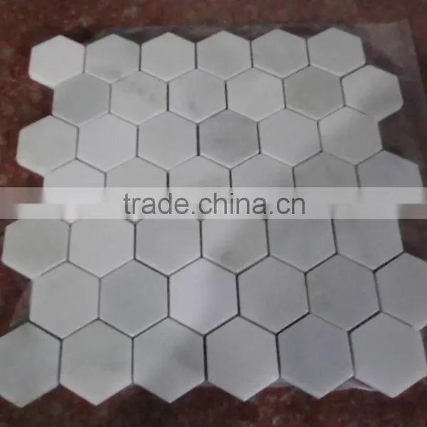 Popular Eastern White Marble Hexagon Mosaic Tiles on Sales photo-5