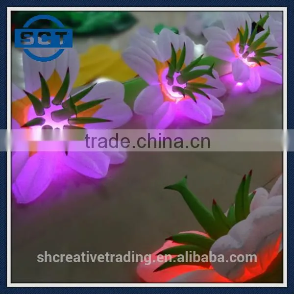 LED Gaint Inflatable Lighting Flower Chain for Wedding Party Stage Decoration 10m Long photo-4