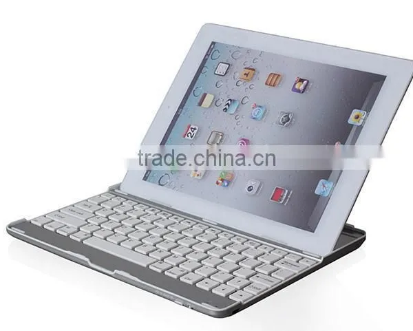 Black White Aluminum Bluetooth Wireless Keyboard Case Cover for Apple New IPad 4 3 2+bluetooth Wireless Keyboard photo-5